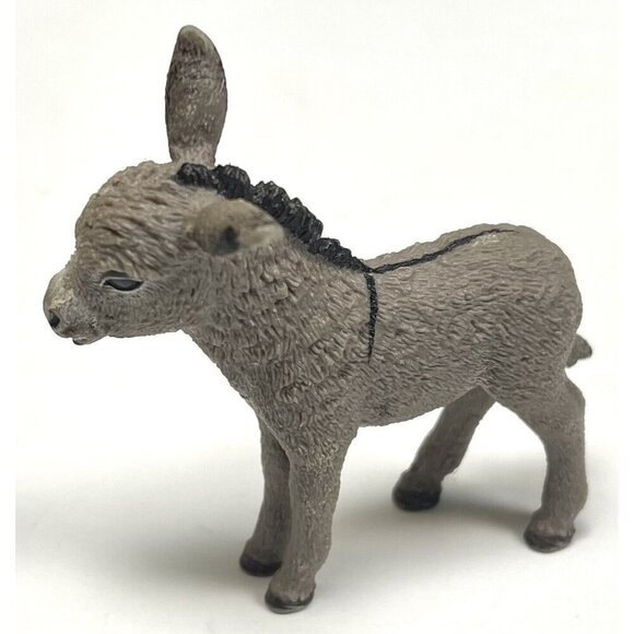 2013 SCHLEICH 2.75" Gray PVC DONKEY FOAL Mule Figure Am Limes 69 D-73527 EUC - Picture 2 of 3